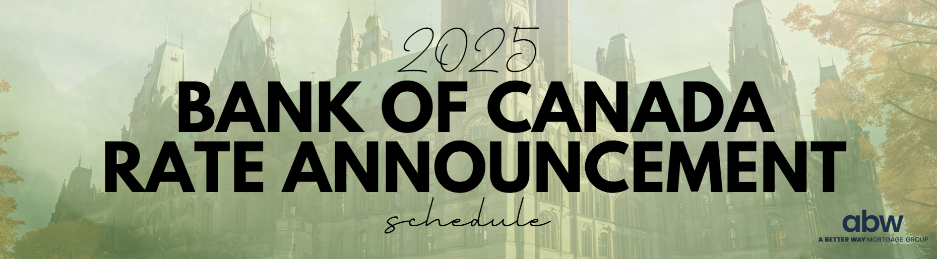 2025 Interest Rate Announcement Schedule Bank of Canada